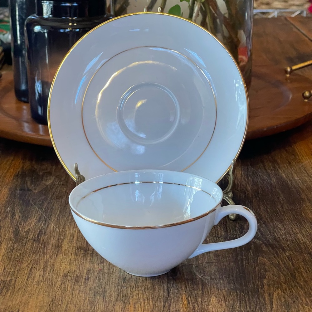 Vintage Cup & Saucer Set Japan Fine China Gold Trim (7 available)